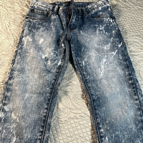 Levi's Blue Distressed Jean Jacket Vintage Style - Picture 10 of 11